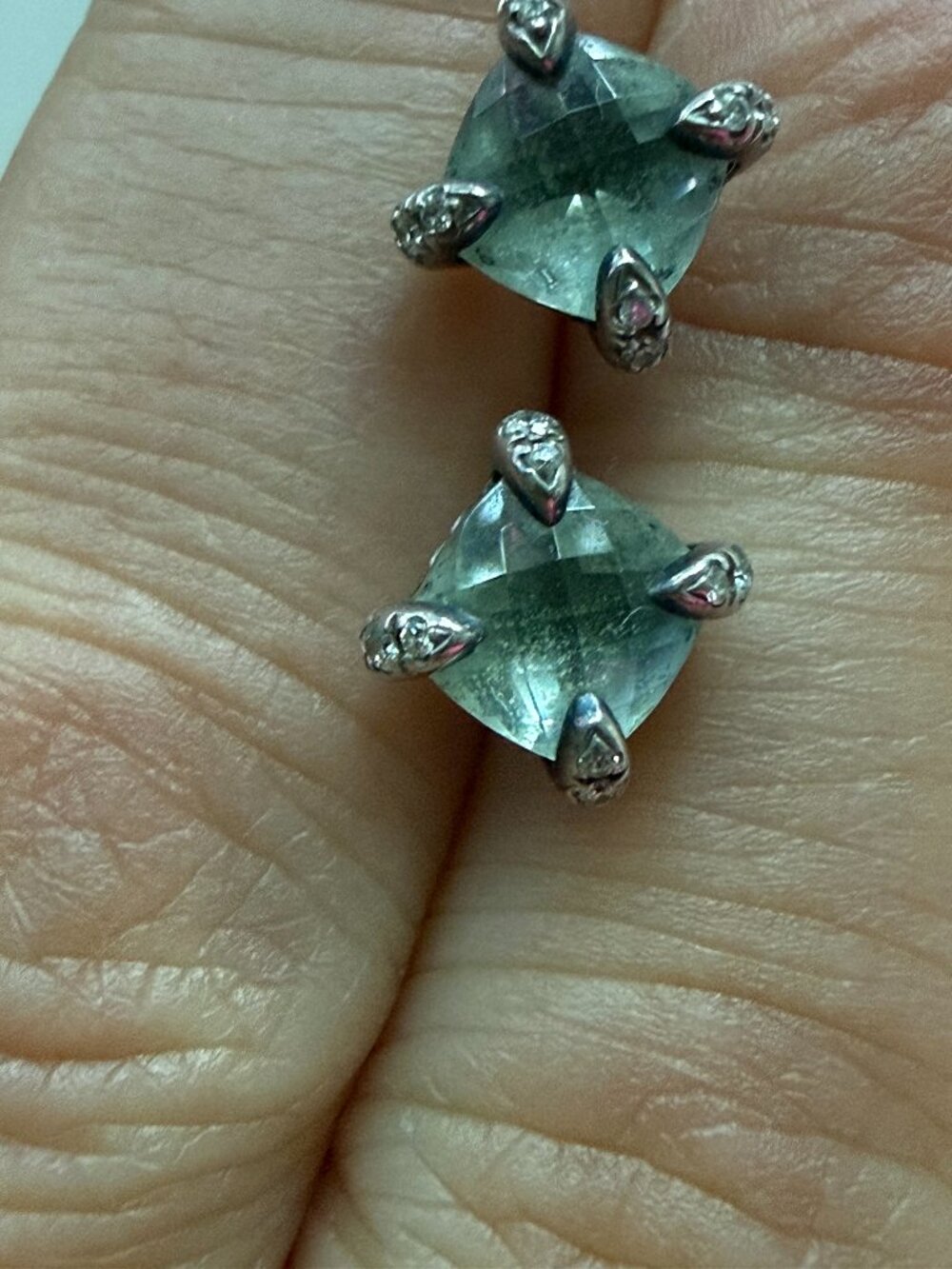 David Yurman Petite Chatelaine® Stud Earrings Sterling Silver with Prasiolite